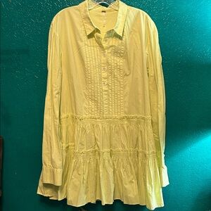 Free People Yellow Button-Down dress